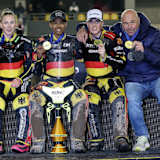 Das deutsche Goldtrio (v.l.): Hannah Grunwald, Mario Häusl und Norick Blödorn