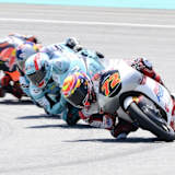 Honda-Pilot Taiyo Furusato steuert seinem ersten Moto3-Triumph entgegen