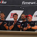 Reiterberger, Odendaal, Guintoli und Daemen bei der Meisterschaftsehrung (Platz 3)