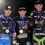 Die Top-3 der WM (v.l.): Wiktor Przyjemski, Nazar Parnitskyi und Mikkel Andersen