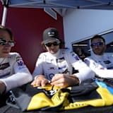 Colton Herta (Mitte) mit Philipp Eng (re.) und Augusto Farfus