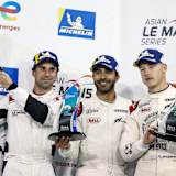 Nikita Mazepin an der Seite von Neel Jani und Ahmad Al Harthy in Abu Dhabi