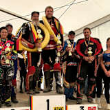 Podest in Melsungen mit den Bahnpokalsiegern Fabian Müller und Peter Maurer 