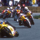 Salzburgring 1983: Mamola vor Katayama, Haslam, Roberts, Spencer und Lucchinelli