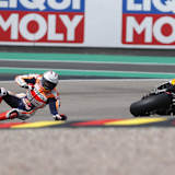 Auf dem Sachsenring stürzte Marc Márquez gleich fünf Mal