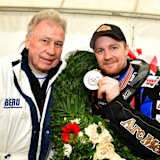 Jeweils zweimal Eisspeedway-Weltmeister: Posa Serenius (li.) und Martin Haarahiltunen