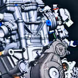 Der neue Motor der Triumph-Motocross-Bikes im Computermodell