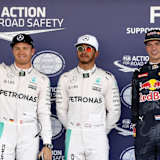 Nico Rosberg, Lewis Hamilton und Max Verstappen