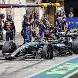 Lewis Hamilton mit einem Platten