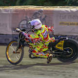 Romano Hummel beim Langbahn-GP in Vechta vor seinem Sturz