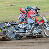 Jens Buchberger (vorne) und Jurgen Kramer Mitte Kurve eins