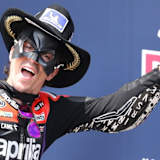 «Batman» Maverick Vinales bei seinem Sieg in Austin