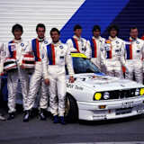 Die schnellen Herren von BMW 1987 (von links): Pirro, Ravaglia, Ratzenberger, Capelli, Oestreich, Heger, Danner, Quester, Voigt