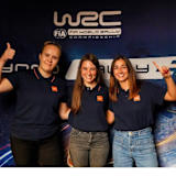 Suvi Jyrkiäinen, Claire Schönborn, Lyssia Baude (von links): Nach intensiver und bestandener Prüfung jetzt vor WRC-Debut
