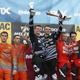 Innerdeutsche Angelegenheit: DM-Podium mit Joshua und Noah Weinmann, Justin Blume, Tobias Blank, Adrian Peter, Joel Hoffmann (v.li.)