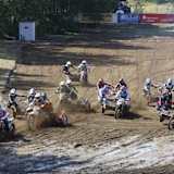 Start mit Fango-Packung: Prümmer/Steegmans (#17), Foden/Weinmann (#10), direkt links dahinter Peter-Hoffmann, Hodges/Mackay (#13), Hengster/Jahn (#914), Erlecke/Freygang (#55)