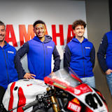 Frank Brouwer, Dylan Czarkowski, Jan Mohr und Yamaha-Mann Mario Janssen