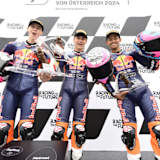 Die Top-3 Maximo Quiles, Alvaro Carpe und Veda Pratama (v.l.)