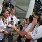 Simona De Silvestro im Fahrerlager von Barcelona