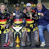 Das deutsche Goldtrio (v.l.): Hannah Grunwald, Mario Häusl und Norick Blödorn