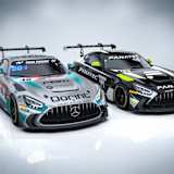 Die Mercedes-AMG GT2 vom Haupt Racing Team für die ADAC 24h Qualifiers (links) und die GT2 European Series (rechts)
