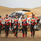Das in Südafrka beheimatete Toyota Gazoo-W2RC-Werksteam vor der Dakar 2026 