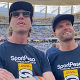 Darryn und Brad Binder bei einem Rugby-Spiel in Kapstadt