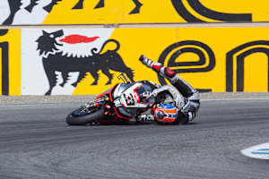 Marco Melandri verpasste durch seinen Crash einen möglichen Doppelsieg