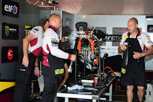 Die Werks-KTM mit Gitterrohrstahlrahmen für Livio Loi