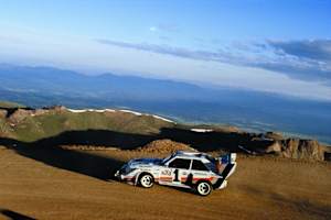 Walter Röhrl 1987 im Audi S1 beim Pikes Peak
