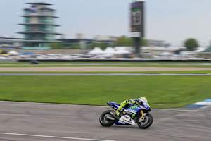 Der aktuelle WM-Leader Valentino Rossi 2014 auf der Piste in Indy