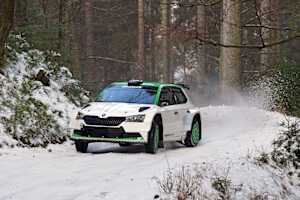 Oliver Solberg beim Test im Skoda Fabia R5 evo