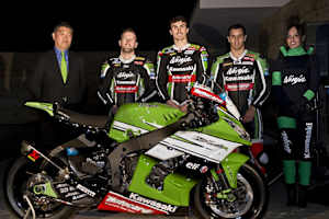 Das Kawasaki-Trio Tom Sykes, Loris Baz und David Salom (v.l.)