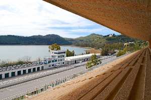 Der Blick von der Tribüne