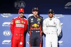 Sebastian Vettel, Max Verstappen und Lewis Hamilton 2019