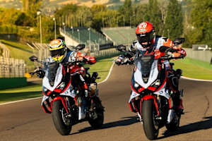 Darryn Binder und Albert Arenas auf dem Italjet Dragster 700 Twin in Imola