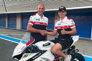 EAB-Teammanager Pjotr Groenenberg und Simon Jespersen (v.l.)