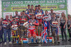 Podest in Roden mit den Teams der Niederlande, Deutschland und Großbritannien