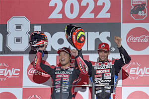 Die Freude über Rang 3 war bei Kazuki Watanabe (li.) und Gregg Black groß