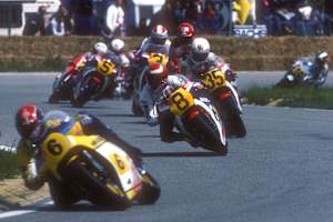 Salzburgring 1983: Mamola vor Katayama, Haslam, Roberts, Spencer und Lucchinelli