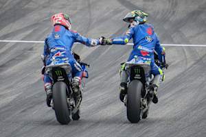 Das Bild gehört der Vergangenheit an: Rins und Mir auf der GSX-RR