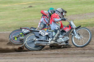 Jens Buchberger (vorne) und Jurgen Kramer Mitte Kurve eins