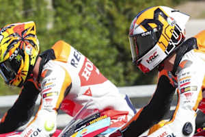 Wieder zusammen im Sattel beim privaten Test in Mugello: Die Honda-Werksfahrer Joan Mir und Luca Marini