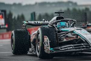 George Russell im Regen von Spa