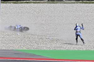 Alex Marquez verunfallte in Führung liegend in Kurve 10 des Circuit de Catalunya