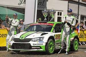 Die WRC2-Titelgewinner Pavel Dresler (li.) und Jan Kopecky