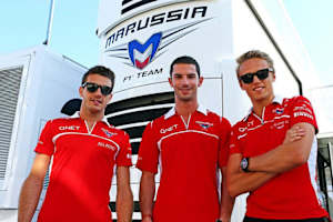 Das Marussia-Trio im Sommer am Hungaroring: Jules Bianchi, Alexander Rossi, Max Chilton