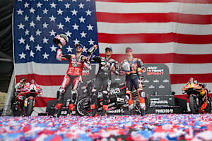 Die drei besten Sprinter: Jorge Martin mit Pecco Bagnaia und Pedro Acosta