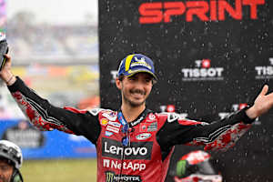 Unverhofft: Bagnaia jubelte nach dem Jerez-Sprint als Zweiter