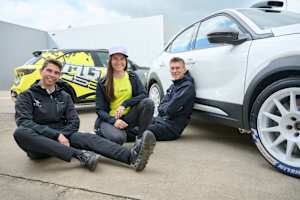 Opel-Rallye-Werksteam: Timo Schulz, Claire Schönborn und Tom Heindrichs